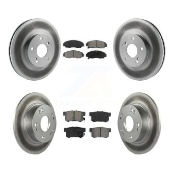 Front Rear Coated Disc Brake Rotors And Semi-Metallic Pads Kit For Honda Accord Acura TSX KGS-100778