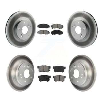 Front Rear Coated Disc Brake Rotors And Semi-Metallic Pads Kit For Acura TL KGS-100779