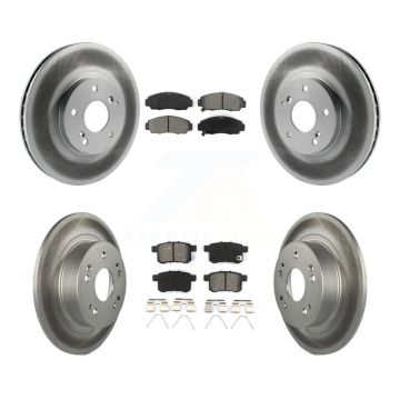 Front Rear Coated Disc Brake Rotors And Semi-Metallic Pads Kit For Honda Accord Acura TSX KGS-100780