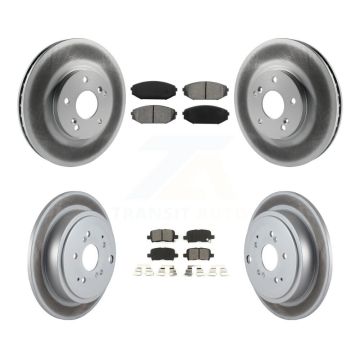 Front Rear Coated Disc Brake Rotors And Semi-Metallic Pads Kit For 2001-2002 Acura MDX KGS-100781