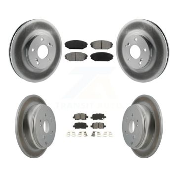 Front Rear Coated Disc Brake Rotors And Semi-Metallic Pad Kit For 2002-2004 Honda Odyssey KGS-100782