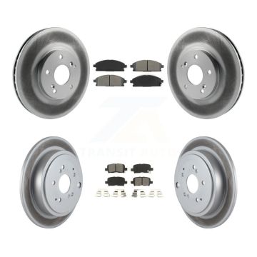 Front Rear Coated Disc Brake Rotors And Semi-Metallic Pads Kit For 2003-2006 Acura MDX KGS-100783