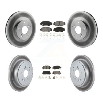 Front Rear Coated Disc Brake Rotors And Semi-Metallic Pads Kit For 2003-2008 Honda Pilot KGS-100784