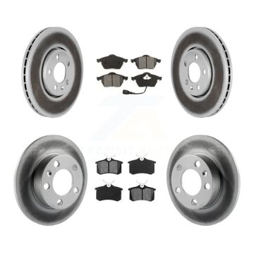 Front Rear Coated Disc Brake Rotor Semi-Metallic Pad Kit For Volkswagen Jetta Golf Beetle KGS-100785