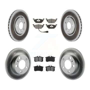Front Rear Coat Disc Brake Rotor Semi-Metallic Pad Kit For 2000-2001 Volkswagen Golf 2.0L KGS-100786
