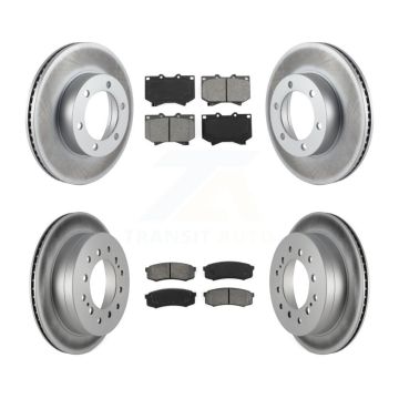 Front Rear Coated Disc Brake Rotors And Semi-Metallic Pads Kit For Toyota Sequoia KGS-100790