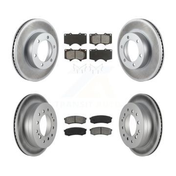 Front Rear Coated Disc Brake Rotors And Semi-Metallic Pads Kit For Toyota Sequoia KGS-100791