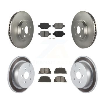 Front Rear Coated Disc Brake Rotors And Semi-Metallic Pads Kit For 2005-2010 Scion tC KGS-100793