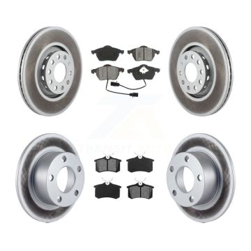 Front Rear Coated Disc Brake Rotors And Semi-Metallic Pads Kit For Audi A6 KGS-100795