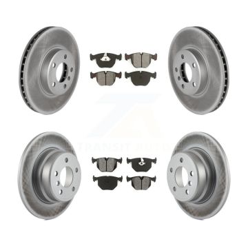 Front Rear Coated Disc Brake Rotors And Semi-Metallic Pads Kit For BMW X5 KGS-100799