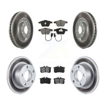 Front Rear Coated Disc Brake Rotors And Semi-Metallic Pads Kit For Audi A6 KGS-100800