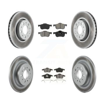 Front Rear Coated Disc Brake Rotors And Semi-Metallic Pads Kit For Volvo S60 XC70 V70 S80 KGS-100801