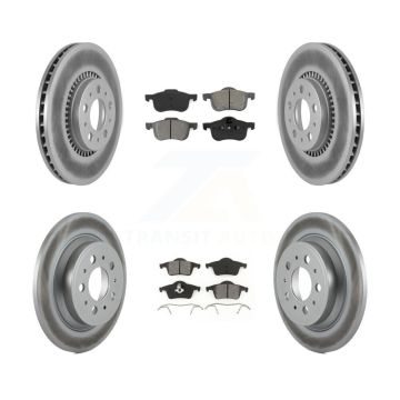 Front Rear Coated Disc Brake Rotors And Semi-Metallic Pads Kit For Volvo S60 XC70 V70 S80 KGS-100802