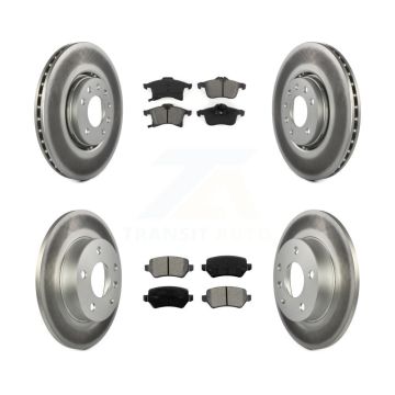 Front Rear Coated Disc Brake Rotors And Semi-Metallic Pads Kit For 2008-2009 Saturn Astra KGS-100803