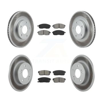 Front Rear Coated Disc Brake Rotor & Semi-Metallic Pad Kit For Nissan Maxima INFINITI I35 KGS-100810