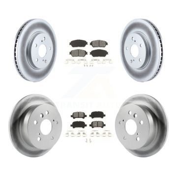 Front Rear Coated Disc Brake Rotors And Semi-Metallic Pads Kit For Toyota Solara Avalon KGS-100812