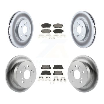 Front Rear Coated Disc Brake Rotors And Semi-Metallic Pads Kit For 2002-2003 Lexus ES300 KGS-100813