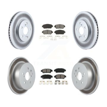 Front Rear Coated Disc Brake Rotors And Semi-Metallic Pad Kit For 2004-2010 Toyota Sienna KGS-100814