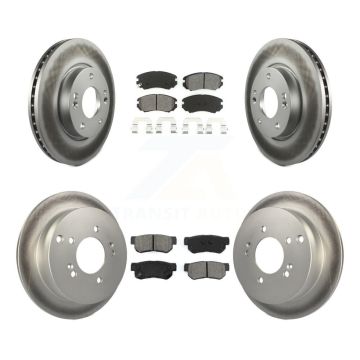 Front Rear Coated Disc Brake Rotors Semi-Metallic Pad Kit For Hyundai Tucson Kia Sportage KGS-100819