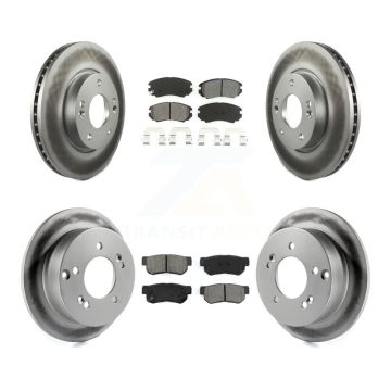 Front Rear Coat Brake Rotors Semi-Metallic Pad Kit For Hyundai Tucson Kia Sportage Sonata KGS-100821