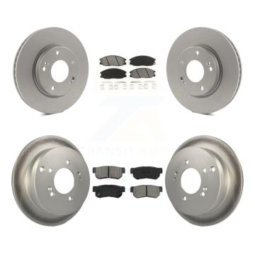 Front Rear Coated Disc Brake Rotors And Semi-Metallic Pads Kit For Hyundai Santa Fe KGS-100823