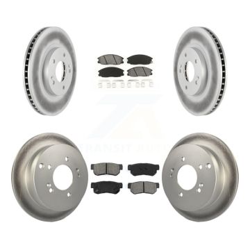 Front Rear Coated Disc Brake Rotors And Semi-Metallic Pads Kit For Hyundai Santa Fe KGS-100824