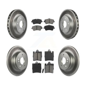 Front Rear Coated Brake Rotor Semi-Metallic Pad Kit For Mercedes-Benz C240 Wagon with RWD KGS-100826