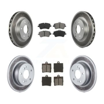 Front Rear Coated Disc Brake Rotors And Semi-Metallic Pad Kit For Mercedes-Benz C230 C240 KGS-100827