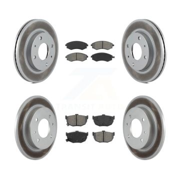 Front Rear Coated Disc Brake Rotors And Semi-Metallic Pads Kit For Hyundai Elantra KGS-100828
