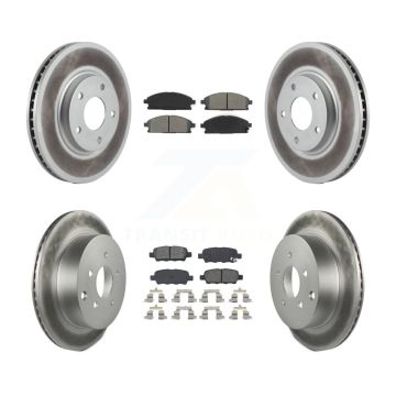 Front Rear Coated Disc Brake Rotors And Semi-Metallic Pads Kit For 2004-2009 Nissan Quest KGS-100833