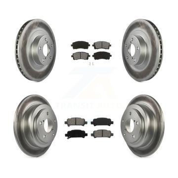 Front Rear Coated Disc Brake Rotors And Semi-Metallic Pads Kit For Subaru Impreza WRX KGS-100841