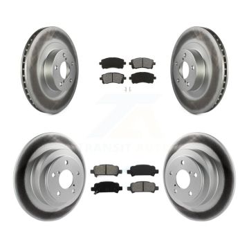 Front Rear Coated Disc Brake Rotors And Semi-Metallic Pads Kit For Subaru Outback Legacy KGS-100842
