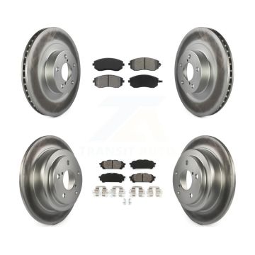 Front Rear Coated Brake Rotor Semi-Metallic Pad Kit For Subaru Forester Impreza Saab 9-2X KGS-100843