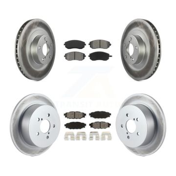 Front Rear Coated Disc Brake Rotor & Semi-Metallic Pad Kit For 2005 Subaru Outback Legacy KGS-100846