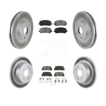 Front Rear Coated Brake Rotor & Semi-Metallic Pad Kit For 2001-2003 Toyota Highlander AWD KGS-100849