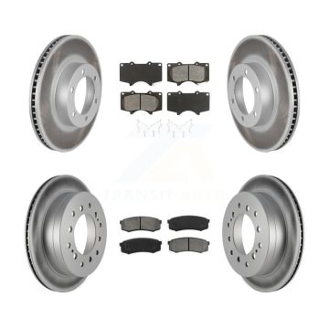 Front Rear Coated Disc Brake Rotor & Semi-Metallic Pad Kit For Toyota 4Runner Lexus GX470 KGS-100851