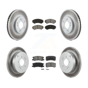 Front Rear Coated Disc Brake Rotors And Semi-Metallic Pads Kit For Mitsubishi Endeavor KGS-100854