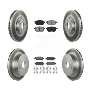 Front Rear Coated Brake Rotors Semi-Metallic Pad Kit For Nissan Murano INFINITI FX35 FX45 KGS-100857
