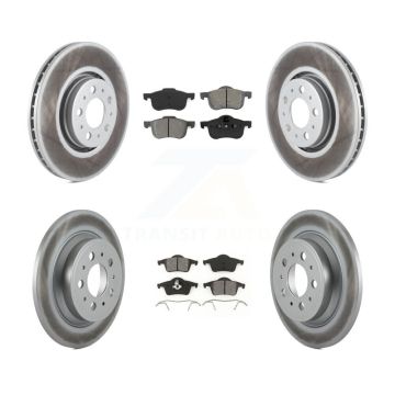 Front Rear Coated Disc Brake Rotors And Semi-Metallic Pads Kit For Volvo S60 KGS-100858
