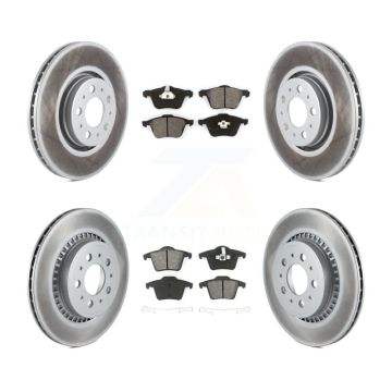 Front Rear Coated Disc Brake Rotors And Semi-Metallic Pads Kit For Volvo XC90 KGS-100859
