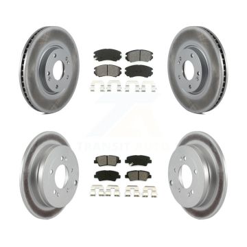 Front Rear Coated Disc Brake Rotor And Semi-Metallic Pad Kit For Kia Amanti Hyundai Azera KGS-100861