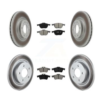 Front Rear Coated Disc Brake Rotors And Semi-Metallic Pads Kit For Mazda 3 Sport KGS-100864