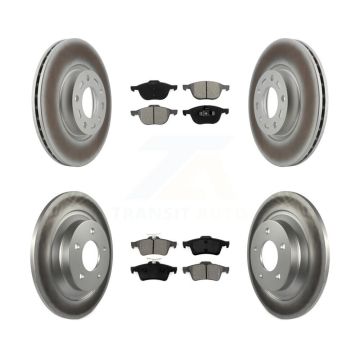 Front Rear Coated Disc Brake Rotors And Semi-Metallic Pads Kit For Mazda 5 KGS-100865