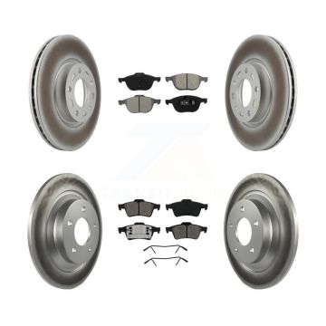 Front Rear Coated Disc Brake Rotors And Semi-Metallic Pads Kit For 2006 Mazda 5 To 02 06 KGS-100866