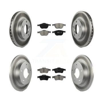 Front Rear Coated Disc Brake Rotors And Semi-Metallic Pads Kit For Mazda 3 Sport KGS-100869