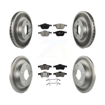 Front Rear Coated Disc Brake Rotors And Semi-Metallic Pads Kit For 2004-2005 Mazda 3 2.0L KGS-100870