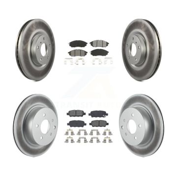 Front Rear Coat Brake Rotor Semi-Metallic Pad Kit For INFINITI G37 EX35 G35 QX50 M35 EX37 KGS-100873