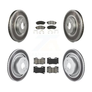 Front Rear Coated Disc Brake Rotors And Semi-Metallic Pads Kit For Nissan 370Z KGS-100874