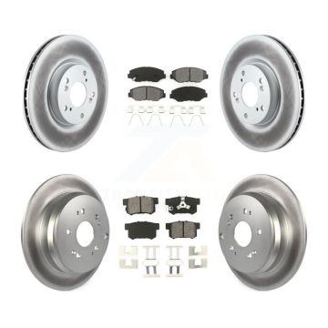 Front Rear Coated Disc Brake Rotors And Semi-Metallic Pads Kit For 2005-2006 Honda CR-V KGS-100878