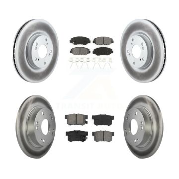 Front Rear Coated Disc Brake Rotors And Semi-Metallic Pads Kit For Honda Civic Acura ILX KGS-100879